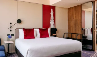 Custom king room joinery and headboard paneling by Neospeq